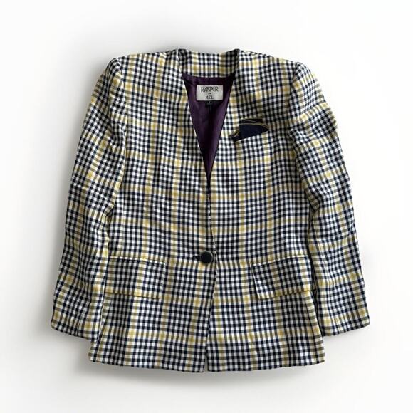 Clueless ASO Cher Alt Plaid Blazer Sz 4/S Light Academia Old Money Classic Prep - Picture 3 of 15